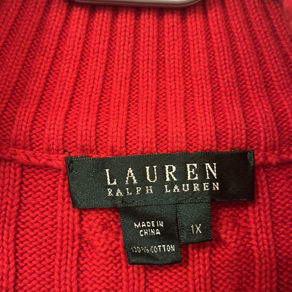 Red Ralph Lauren Knit Sweater Jacket - Picture 3 of 3